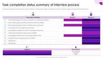 Recruitment And Selection Process Task Completion Status Summary Of Interview Process
