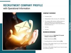 Recruitment company profile with operational information