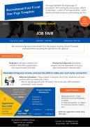 Recruitment fair event one page template presentation report infographic ppt pdf document