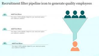 Recruitment Filter Pipeline Icon To Generate Quality Employees