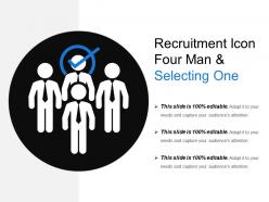 Recruitment icon four man and selecting one