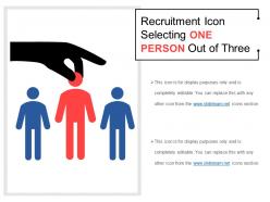 Recruitment icon selecting one person out of three