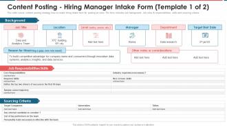 Recruitment Marketing Content Posting Hiring Manager Intake Form
