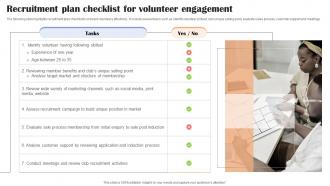 Recruitment Plan Checklist For Volunteer Engagement