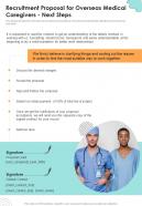 Recruitment Proposal For Overseas Medical Caregivers Next Steps One Pager Sample Example Document