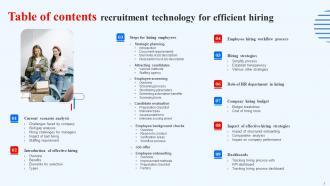 Recruitment Technology For Efficient Hiring Powerpoint Presentation Slides Adaptable Pre-designed
