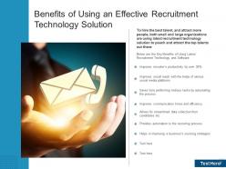Recruitment Technology Solutions Strategies Architecture Analyse Deployment Marketing Software