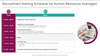 Recruitment Training Schedule For Human Resources Managers