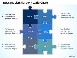 Rectangular jigsaw puzzle chart powerpoint templates 0812