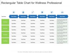 Rectangular table chart for wellness professional infographic template