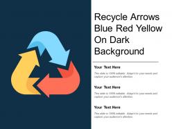 Recycle arrows blue red yellow on dark background