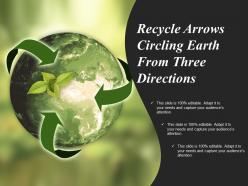 Recycle arrows circling earth from three directions