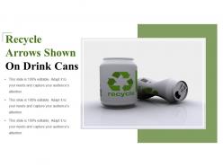 Recycle arrows shown on drink cans