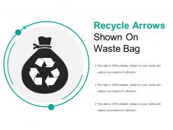 Recycle arrows shown on waste bag