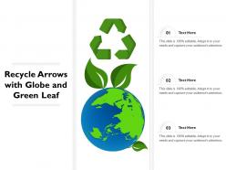 Recycle arrows with globe and green leaf