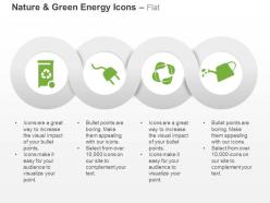 Recycle Bin Power Plug Water Eco Leaves Ppt Icons Graphics