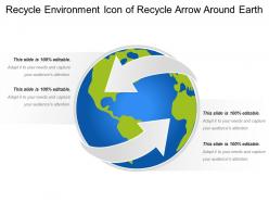 Recycle environment icon of recycle arrow around earth