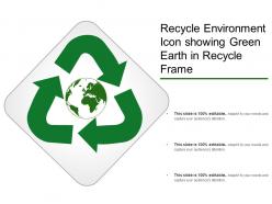 Recycle environment icon showing green earth in recycle frame