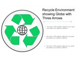 Recycle environment showing globe with three arrows