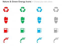 Recycle fuel cfl tap ppt icons graphics