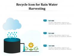 Recycle icon for rain water harvesting