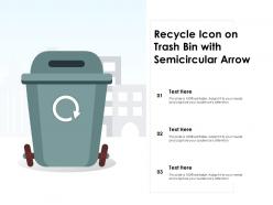 Recycle Icon On Trash Bin With Semicircular Arrow