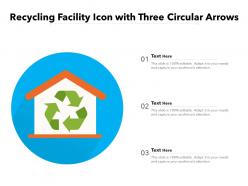 Recycling Facility Icon With Three Circular Arrows