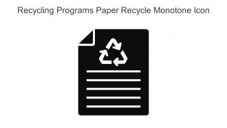 Recycling Programs Paper Recycle Monotone Icon In Powerpoint Pptx Png And Editable Eps Format