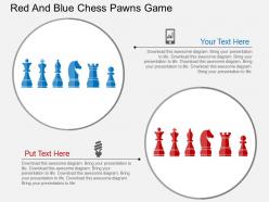 Red and blue chess pawns game flat powerpoint design