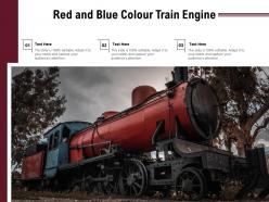 Red and blue colour train engine