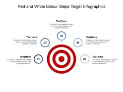 Red and white colour steps target infographics