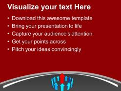 Red arrow pointing upwards leadership powerpoint templates ppt themes and graphics 0213