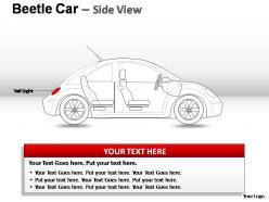 Red beetle car side view powerpoint presentation slides