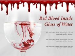 Red blood inside glass of water