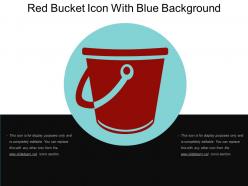 Red bucket icon with blue background