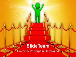 Red carpet path first competiton powerpoint templates ppt themes and graphics 0113
