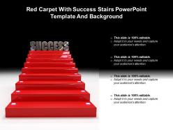 Red carpet with success stairs powerpoint template and background