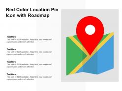 Red color location pin icon with roadmap