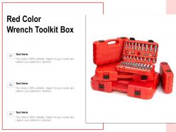 Red color wrench toolkit box