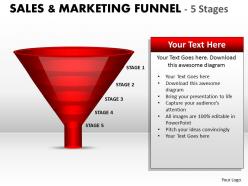 Red colored sales marketing funnel diagram