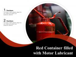 Red Container Filled With Motor Lubricant