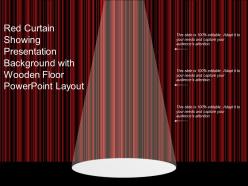 Red curtain showing presentation background with wooden floor powerpoint layout
