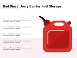 Red diesel jerry can for fuel storage