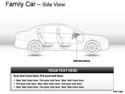 Red family car side view powerpoint presentation slides