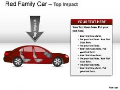 Red family car side view powerpoint presentation slides