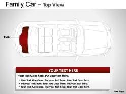Red family car top view powerpoint presentation slides