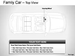 Red family car top view powerpoint presentation slides