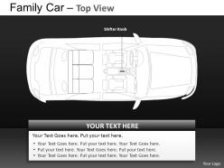 Red family car top view powerpoint presentation slides db
