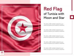 Red flag of tunisia with moon and star
