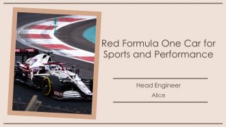 Red Formula One Car For Sports And Performance PPT Information AT Red Formula One Car For Sports And Performance PPT Information AT